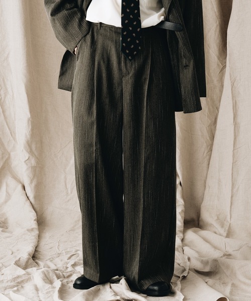 epnok(エプノック)の「センタープレスワイドバギースラックス(スラックス・メンズ・ブラック/カーキ/チャコールグレー/ナチュラル/モカ/ダークグレー・SMALL/MEDIUM/LARGE)」の7枚目の写真