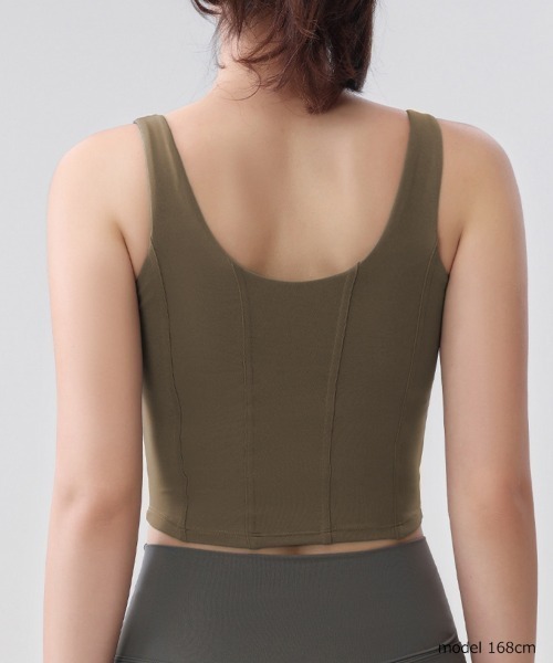 SAISON DE PAPILLON（セゾンドパピヨン）の「カップ付きタンクトップ（スポーツブラ・レディース・ブラック/グレー/ブラウン/ブルー・L/M/XL）」の5枚目の写真