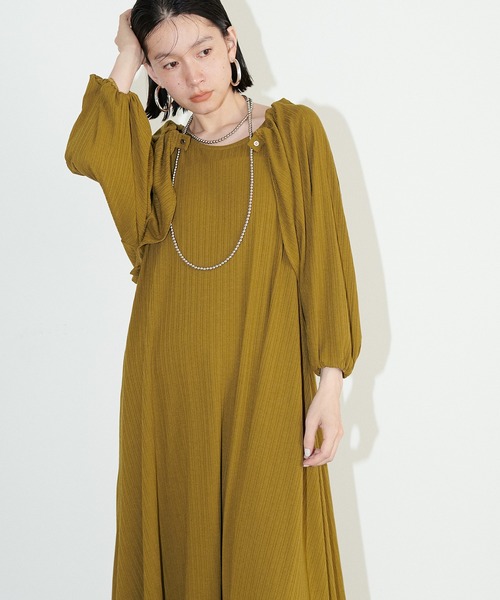 LARUTA(ラルータ)の「【LARUTA】テレコセパレートワンピース(ワンピース・レディース・オリーブ/ブラック/キャメル・MEDIUM/LARGE)」の15枚目の写真