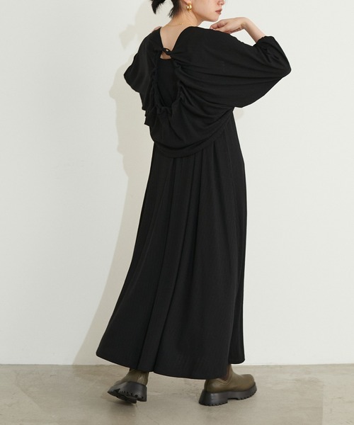 LARUTA(ラルータ)の「【LARUTA】テレコセパレートワンピース(ワンピース・レディース・オリーブ/ブラック/キャメル・MEDIUM/LARGE)」の6枚目の写真