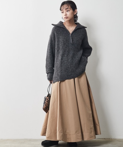 CHIC STYLE(シックスタイル)の「<大きいサイズ>フレアギャザーマキシスカート シックスタイル(スカート・レディース・ベージュ/アイボリー/ブラック・L/LL/3L/4L/5L)」の14枚目の写真