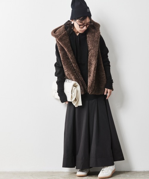 CHIC STYLE(シックスタイル)の「<大きいサイズ>フレアギャザーマキシスカート シックスタイル(スカート・レディース・ベージュ/アイボリー/ブラック・L/LL/3L/4L/5L)」の21枚目の写真
