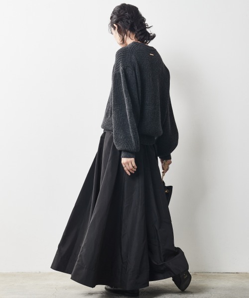 CHIC STYLE(シックスタイル)の「<大きいサイズ>フレアギャザーマキシスカート シックスタイル(スカート・レディース・ベージュ/アイボリー/ブラック・L/LL/3L/4L/5L)」の15枚目の写真