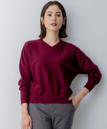 【洗える・WEB限定】Vネックドルマンスリーブ ニット