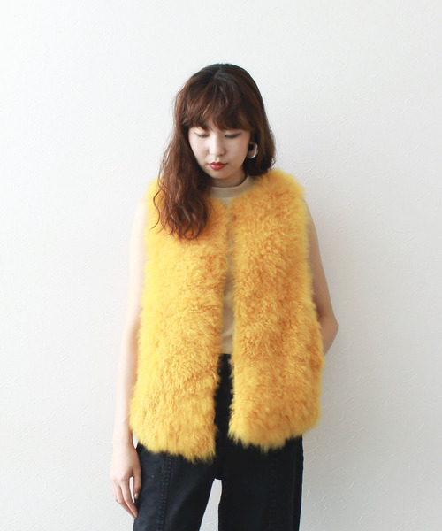 sugar rose 幅広い ラビットファーボレロ 