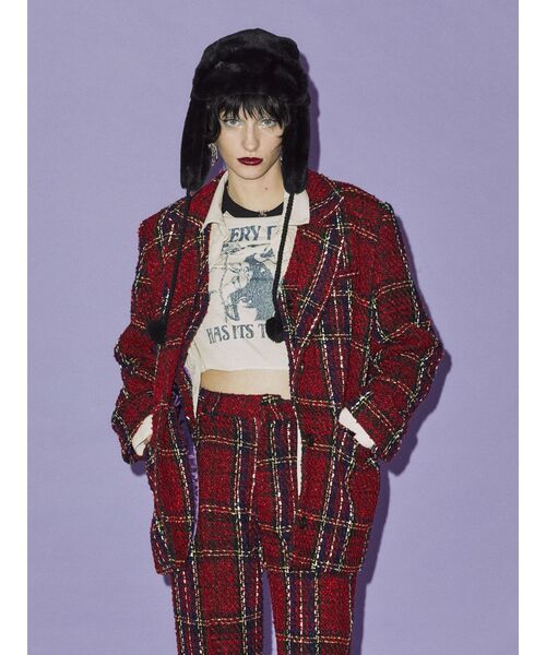 jouetie(ジュエティ)の「オーバージャケット【セットアップ対応】(テーラードジャケット・レディース・グレー/ブラック/レッド・MEDIUM)」の7枚目の写真