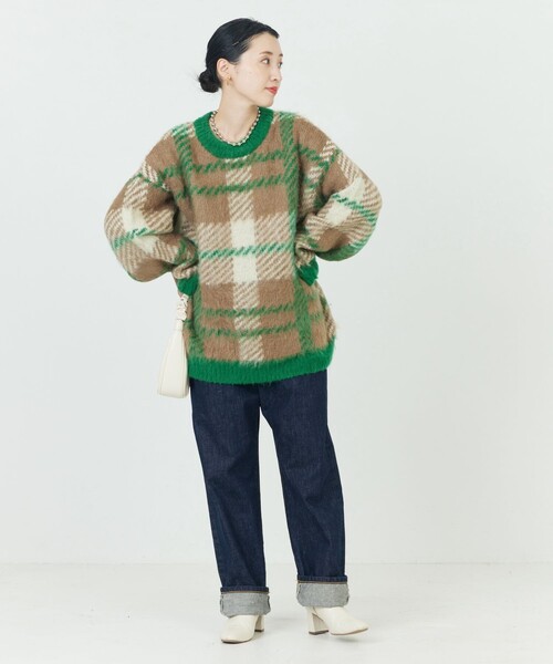 glamb ブロックチェックニット　サマーニット glamb ブロックチェックニット サマーニット