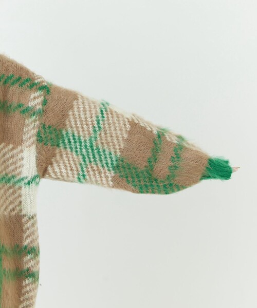 FREAK'S STORE（フリークスストア）の「限定展開　ビッグシルエット チェックニット プルオーバー（ニット/セーター・レディース・グリーン/オレンジ/ブラック/パープル/ネイビー・ﾌﾘ-）」の22枚目の写真