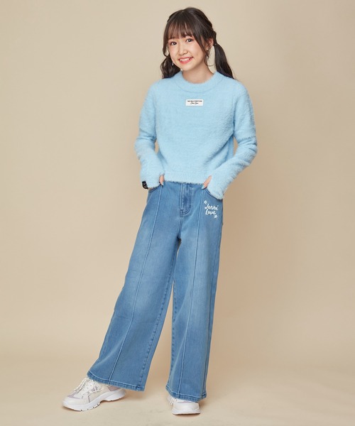 JENNI love（ジェニィラブ）の「アームカバー付きニットプルオーバー（ニット/セーター・キッズ・ブラック/オフホワイト/サックスブルー・140cm/130cm/150cm/160cm）」の11枚目の写真