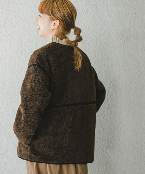 ITEMS URBANRESEARCH（アイテムズ アーバンリサーチ）の「ボアパイピングジャケット（その他アウター・レディース・グレー/ブラウン/オフホワイト・FREE）」の17枚目の写真