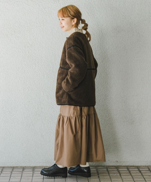 ITEMS URBANRESEARCH（アイテムズ アーバンリサーチ）の「ボアパイピングジャケット（その他アウター・レディース・グレー/ブラウン/オフホワイト・FREE）」の19枚目の写真