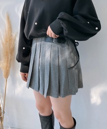 AS KNOW AS plus | ☆脇ベルトプリーツミニスカート(スカート)