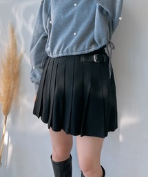 AS KNOW AS plus | ☆脇ベルトプリーツミニスカート(スカート)