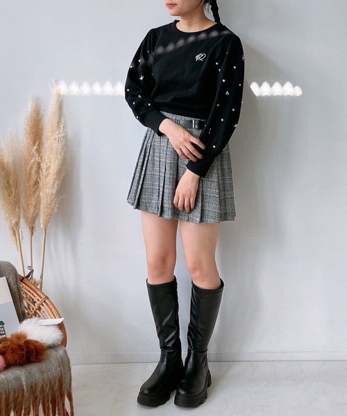 AS KNOW AS plus（アズノゥアズプラス）の「☆脇ベルトプリーツミニスカート（スカート・レディース・ブラック/ブルー系その他/グレー/グレー系・FREE）」の6枚目の写真