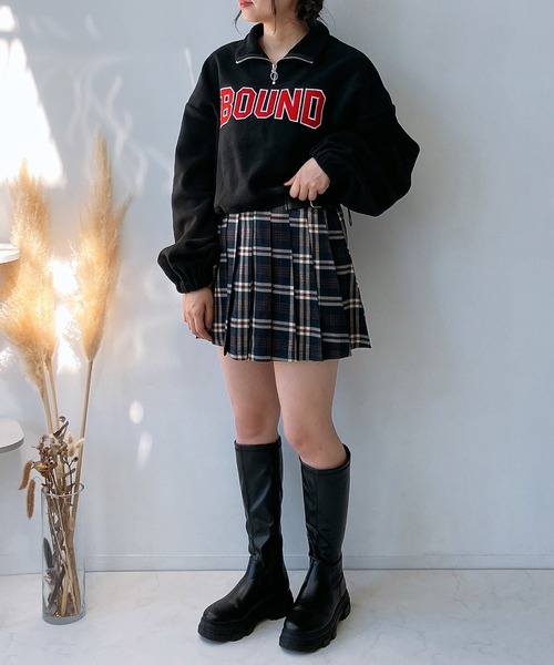 AS KNOW AS plus（アズノゥアズプラス）の「☆脇ベルトプリーツミニスカート（スカート・レディース・ブラック/ブルー系その他/グレー/グレー系・FREE）」の9枚目の写真