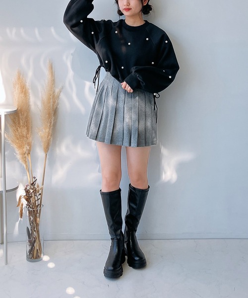 AS KNOW AS plus（アズノゥアズプラス）の「☆脇ベルトプリーツミニスカート（スカート・レディース・ブラック/ブルー系その他/グレー/グレー系・FREE）」の11枚目の写真