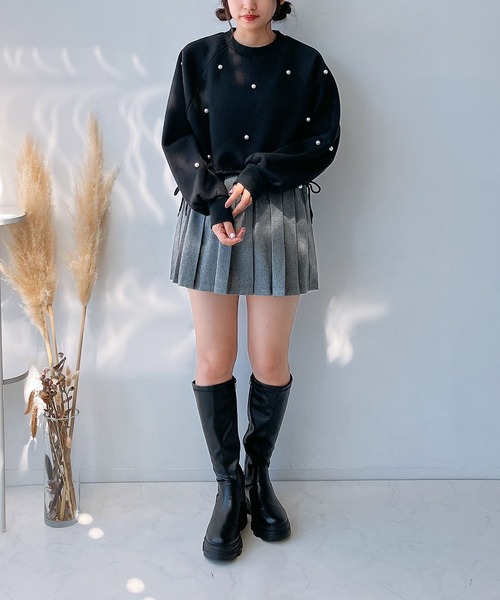 AS KNOW AS plus（アズノゥアズプラス）の「☆脇ベルトプリーツミニスカート（スカート・レディース・ブラック/ブルー系その他/グレー/グレー系・FREE）」の12枚目の写真