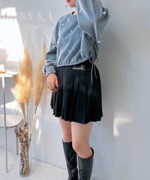 AS KNOW AS plus（アズノゥアズプラス）の「☆脇ベルトプリーツミニスカート（スカート・レディース・ブラック/ブルー系その他/グレー/グレー系・FREE）」の13枚目の写真