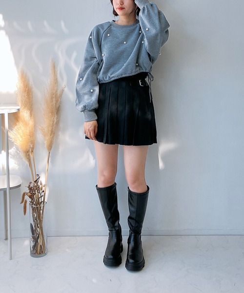 AS KNOW AS plus（アズノゥアズプラス）の「☆脇ベルトプリーツミニスカート（スカート・レディース・ブラック/ブルー系その他/グレー/グレー系・FREE）」の14枚目の写真