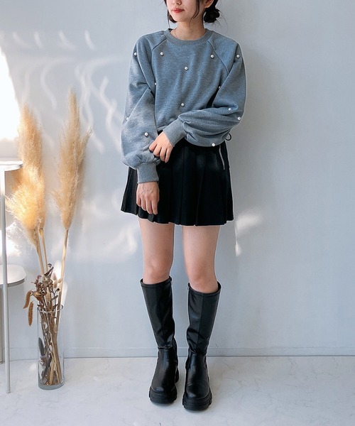 AS KNOW AS plus（アズノゥアズプラス）の「☆脇ベルトプリーツミニスカート（スカート・レディース・ブラック/ブルー系その他/グレー/グレー系・FREE）」の15枚目の写真