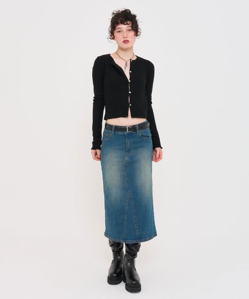 TINA:JOJUN(ティーナジョジュン)の「スリムフィット カーディガン TINA:JOJUN(カーディガン/ボレロ・レディース・テラコッタ/ブラック・M)」の4枚目の写真