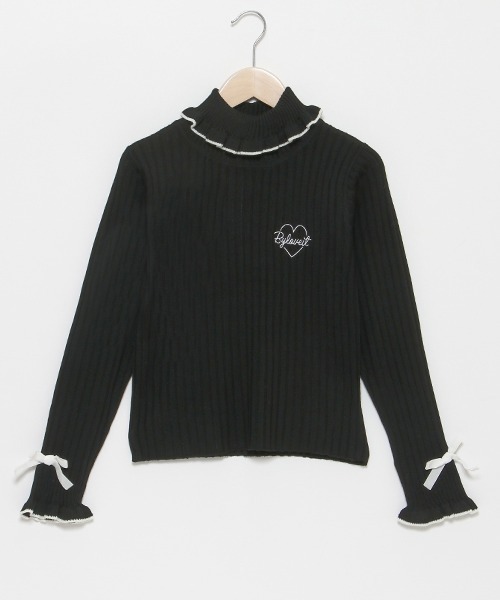 by LOVEiT（バイラビット）の「フリフリテレコニット（ニット/セーター・キッズ・ブラック/オフホワイト/レッド/ライム/モカ・120cm/140cm/160cm/130cm/150cm）」の16枚目の写真