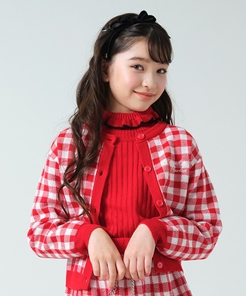 by LOVEiT（バイラビット）の「フリフリテレコニット（ニット/セーター・キッズ・ブラック/オフホワイト/レッド/ライム/モカ・120cm/140cm/160cm/130cm/150cm）」の8枚目の写真