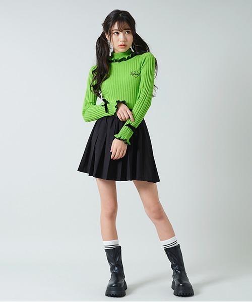 by LOVEiT（バイラビット）の「フリフリテレコニット（ニット/セーター・キッズ・ブラック/オフホワイト/レッド/ライム/モカ・120cm/140cm/160cm/130cm/150cm）」の10枚目の写真