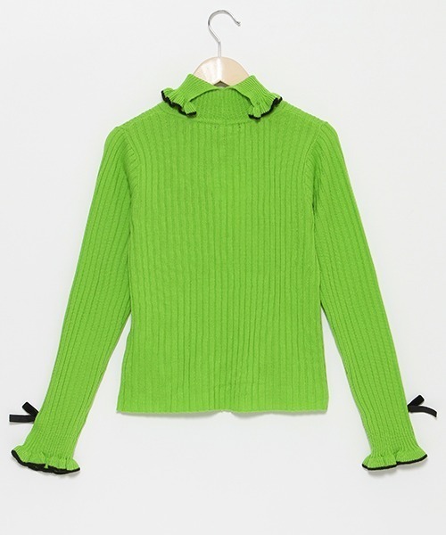 by LOVEiT（バイラビット）の「フリフリテレコニット（ニット/セーター・キッズ・ブラック/オフホワイト/レッド/ライム/モカ・120cm/140cm/160cm/130cm/150cm）」の18枚目の写真