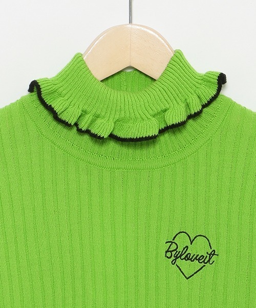 by LOVEiT（バイラビット）の「フリフリテレコニット（ニット/セーター・キッズ・ブラック/オフホワイト/レッド/ライム/モカ・120cm/140cm/160cm/130cm/150cm）」の19枚目の写真