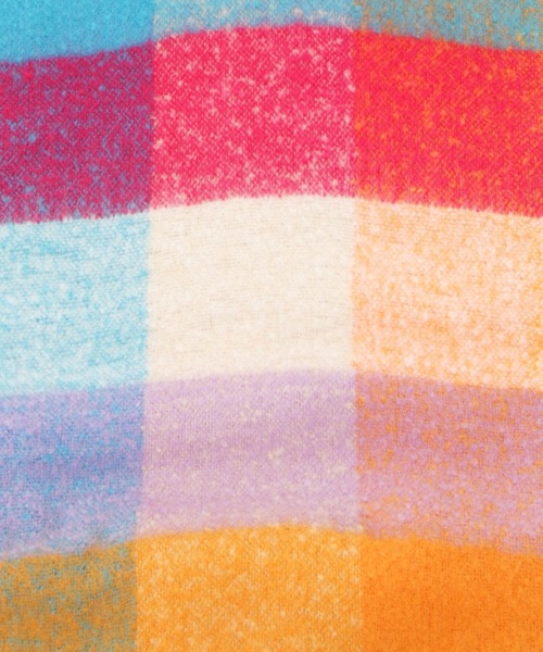 studio CLIP（スタディオクリップ）の「【daily CLIP】太フリンジチェックマフラー（マフラー・レディース・その他1/ベージュ/ブラウン・FREE）」の5枚目の写真