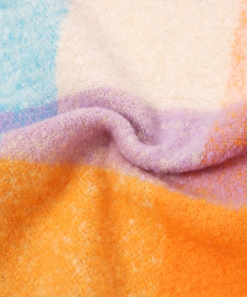 studio CLIP（スタディオクリップ）の「【daily CLIP】太フリンジチェックマフラー（マフラー・レディース・その他1/ベージュ/ブラウン・FREE）」の7枚目の写真