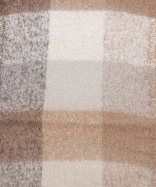 studio CLIP（スタディオクリップ）の「【daily CLIP】太フリンジチェックマフラー（マフラー・レディース・その他1/ベージュ/ブラウン・FREE）」の8枚目の写真