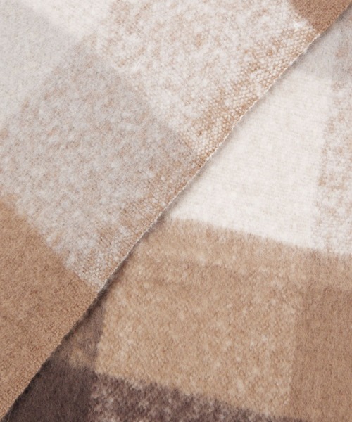 studio CLIP（スタディオクリップ）の「【daily CLIP】太フリンジチェックマフラー（マフラー・レディース・その他1/ベージュ/ブラウン・FREE）」の9枚目の写真