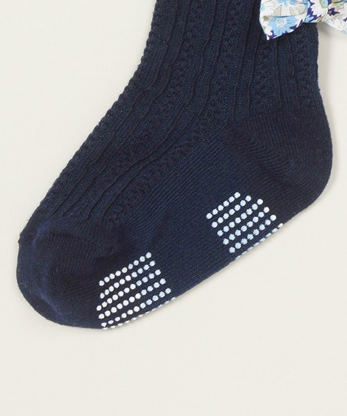 sense of wonder（センスオブワンダー）の「リバティリボン付きタイツ（タイツ/ストッキング・キッズ・マスタード/ネイビー/ピンク/チャコール・90-100cm/110-120cm/120-130cm/100-110cm/80-90cm）」の7枚目の写真