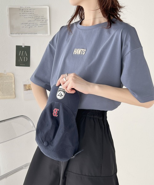 classicalelf（クラシカルエルフ）の「コーデを上品に魅せる。接触冷感立体刺繍Tシャツ（Tシャツ/カットソー・レディース・ブルー/オフホワイト/ブラック/グレイッシュベージュ/グリーン・LARGE/MEDIUM/SMALL/X-LARGE）」の22枚目の写真