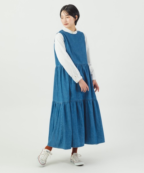 マンゴMNG DENIM サイズM デニムワンピース AZUL BY MOUSSY ロングデニムワンピース L/BLU1 -ファッション