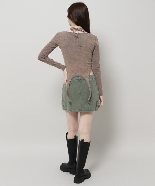 Midnight Move（ミッドナイトムーブ）の「Midnight Move／ＶＴ２　ロングスリーブ 2987717（Tシャツ/カットソー・レディース・グレー/カーキ/ピンク・FREE）」の20枚目の写真