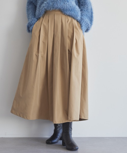 AMERICAN HOLIC（アメリカンホリック）の「タックフレアスカート（スカート・レディース・ブルー/ベージュ/ブラック・M/L）」の2枚目の写真