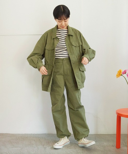 My Fav. CHILD WOMAN(マイファブチャイルドウーマン)の「コットンナイロン リップストップ アーミージャケット(ミリタリージャケット・レディース・カーキ・FREE)」の16枚目の写真