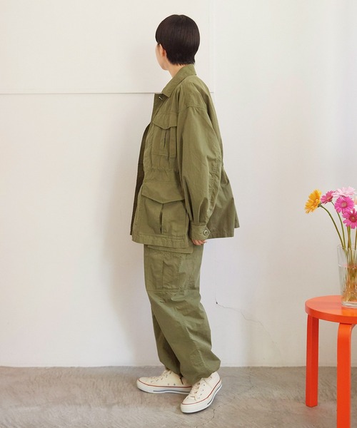 My Fav. CHILD WOMAN(マイファブチャイルドウーマン)の「コットンナイロン リップストップ アーミージャケット(ミリタリージャケット・レディース・カーキ・FREE)」の17枚目の写真