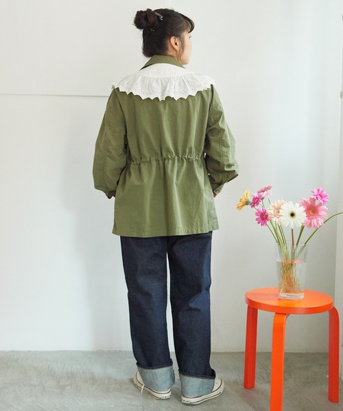My Fav. CHILD WOMAN(マイファブチャイルドウーマン)の「コットンナイロン リップストップ アーミージャケット(ミリタリージャケット・レディース・カーキ・FREE)」の15枚目の写真