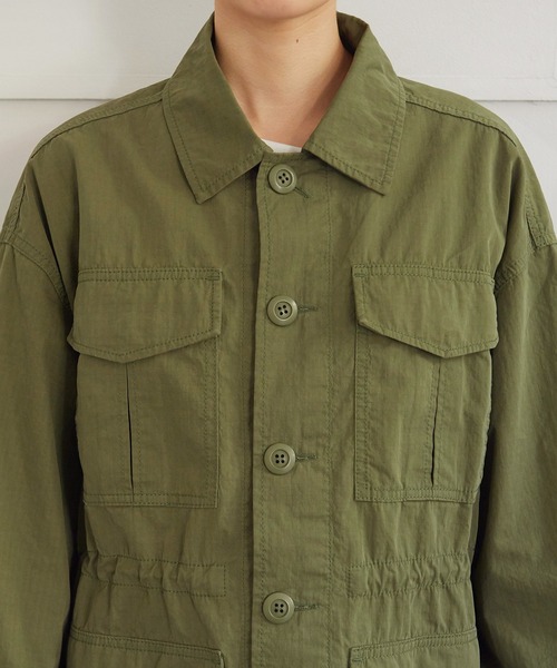 My Fav. CHILD WOMAN(マイファブチャイルドウーマン)の「コットンナイロン リップストップ アーミージャケット(ミリタリージャケット・レディース・カーキ・FREE)」の22枚目の写真