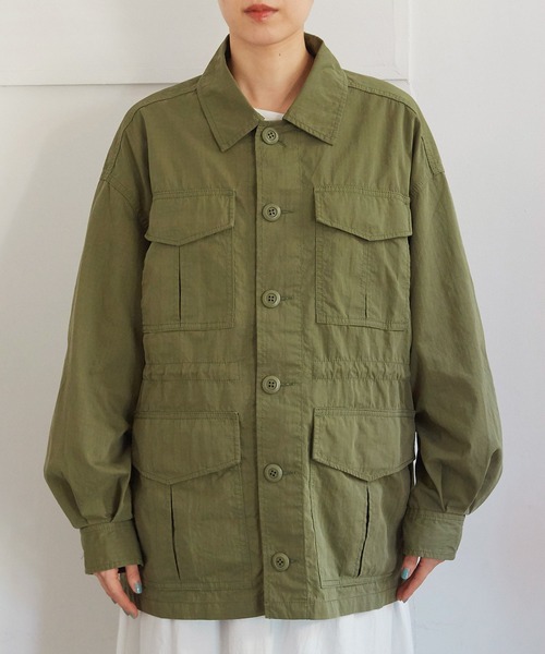 My Fav. CHILD WOMAN(マイファブチャイルドウーマン)の「コットンナイロン リップストップ アーミージャケット(ミリタリージャケット・レディース・カーキ・FREE)」の19枚目の写真
