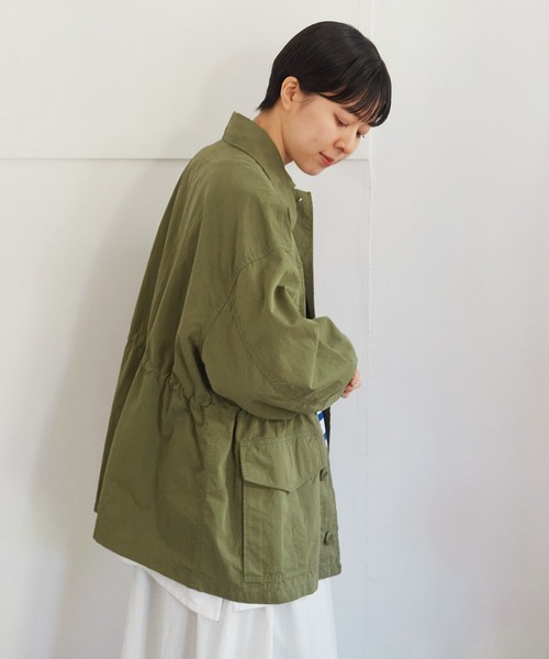 My Fav. CHILD WOMAN(マイファブチャイルドウーマン)の「コットンナイロン リップストップ アーミージャケット(ミリタリージャケット・レディース・カーキ・FREE)」の5枚目の写真