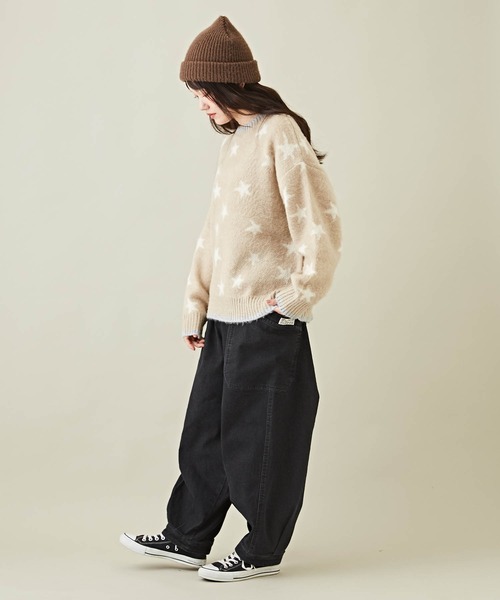 CUBE SUGAR（キューブシュガー）の「モヘアタッチジャガードスター柄プルオーバーニット（ニット/セーター・レディース・ブラック/ナチュラル/ブルー・M）」の7枚目の写真