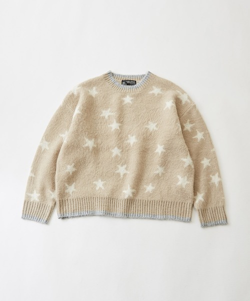 CUBE SUGAR（キューブシュガー）の「モヘアタッチジャガードスター柄プルオーバーニット（ニット/セーター・レディース・ブラック/ナチュラル/ブルー・M）」の15枚目の写真