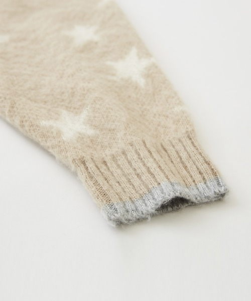 CUBE SUGAR（キューブシュガー）の「モヘアタッチジャガードスター柄プルオーバーニット（ニット/セーター・レディース・ブラック/ナチュラル/ブルー・M）」の17枚目の写真