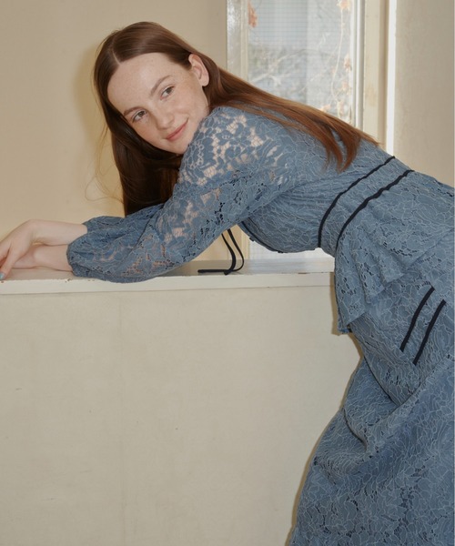 idem オケージョンドレス セール】piping lace classic onepiece/パイピング総レース