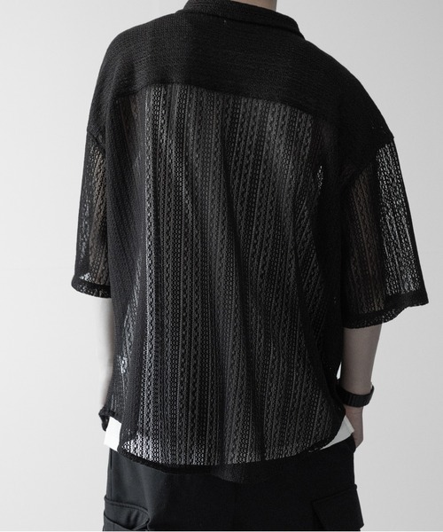 RUUBON(ルーボン)の「【RUUBON】jacquard lace half sleeve shirt / ジャガードレースハーフスリーブシャツ(シャツ/ブラウス・メンズ・ブラック/オフホワイト・L/M/S)」の13枚目の写真
